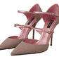 Dolce & Gabbana Pink Glittered Strappy Sandals Mary Jane Shoes