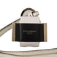 Dolce & Gabbana White Black Leather Strap Silver Metal Logo Airpods Case