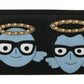 Dolce & Gabbana Black Blue Leather #DGFAMILY Zipper Continental Wallet