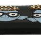 Dolce & Gabbana Black Blue Leather #DGFAMILY Zipper Continental Wallet