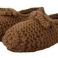 Dolce & Gabbana Brown Slip On Ballerina Flats Wool Knit Shoes