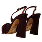 Dolce & Gabbana Dark Purple Suede Ankle Strap Sandals Shoes