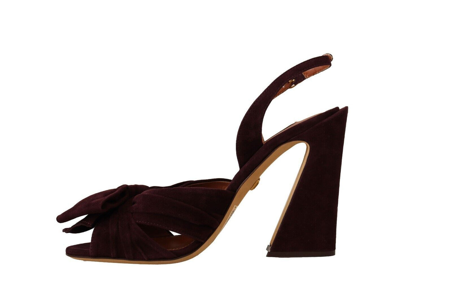 Dolce & Gabbana Dark Purple Suede Ankle Strap Sandals Shoes