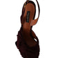 Dolce & Gabbana Dark Purple Suede Ankle Strap Sandals Shoes