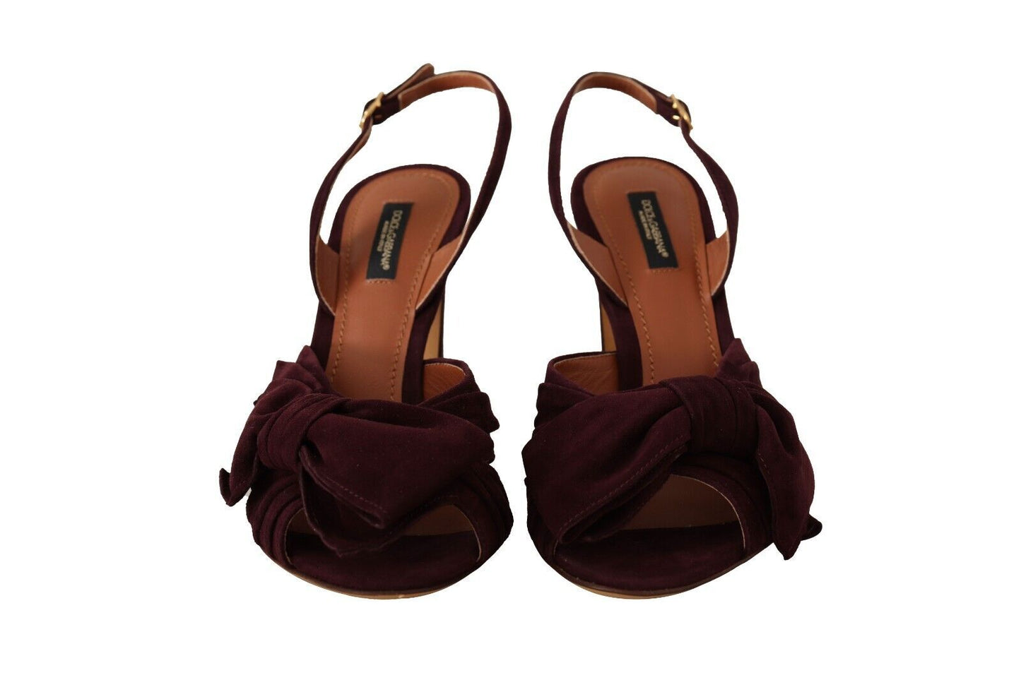 Dolce & Gabbana Dark Purple Suede Ankle Strap Sandals Shoes