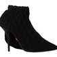 Dolce & Gabbana Black Stretch Socks Knee High Booties Shoes