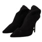 Dolce & Gabbana Black Stretch Socks Knee High Booties Shoes