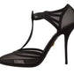 Dolce & Gabbana Black Mesh T-strap Stiletto Heel Pumps