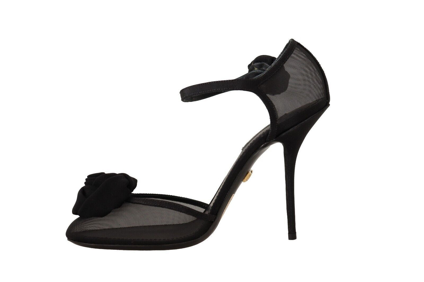 Dolce & Gabbana Black Mesh Ankle Strap High Heels Pumps Shoes