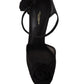 Dolce & Gabbana Black Mesh Ankle Strap High Heels Pumps Shoes