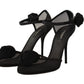 Dolce & Gabbana Black Mesh Ankle Strap High Heels Pumps Shoes