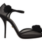 Dolce & Gabbana Black Mesh Ankle Strap High Heels Pumps Shoes