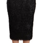 Masha Ma Black Tinsel High Waist Pencil Midi Viscose Skirt