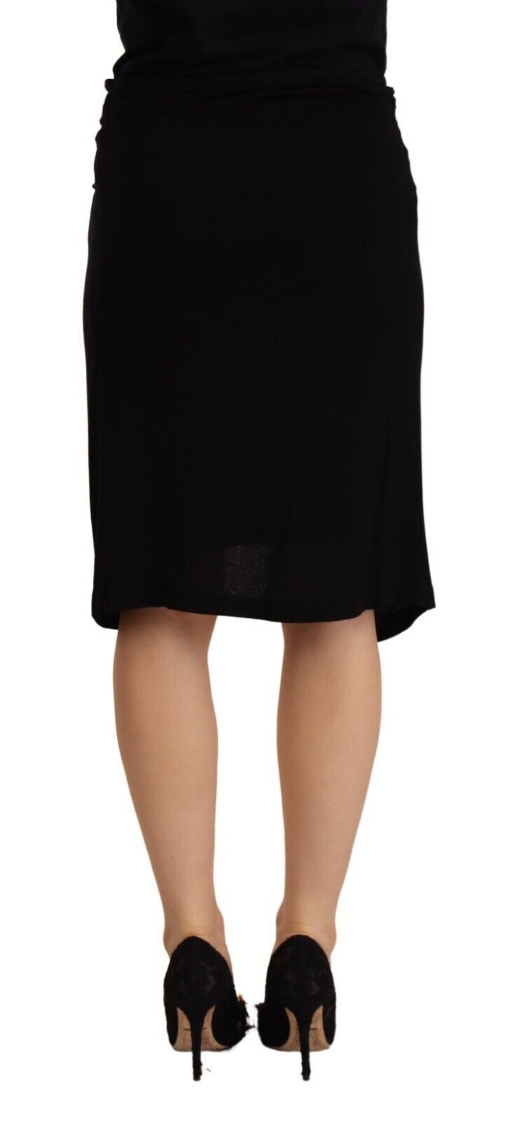 PLEIN SUD Black High Waist Pencil Knee Length Skirt