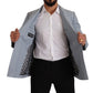 Dolce & Gabbana Blue Linen Slim Fit Blazer Jacket