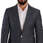 Dolce & Gabbana Blue Linen TAORMINA Blazer Jacket