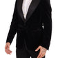 Dolce & Gabbana Black Velvet Single Breasted One Button Blazer