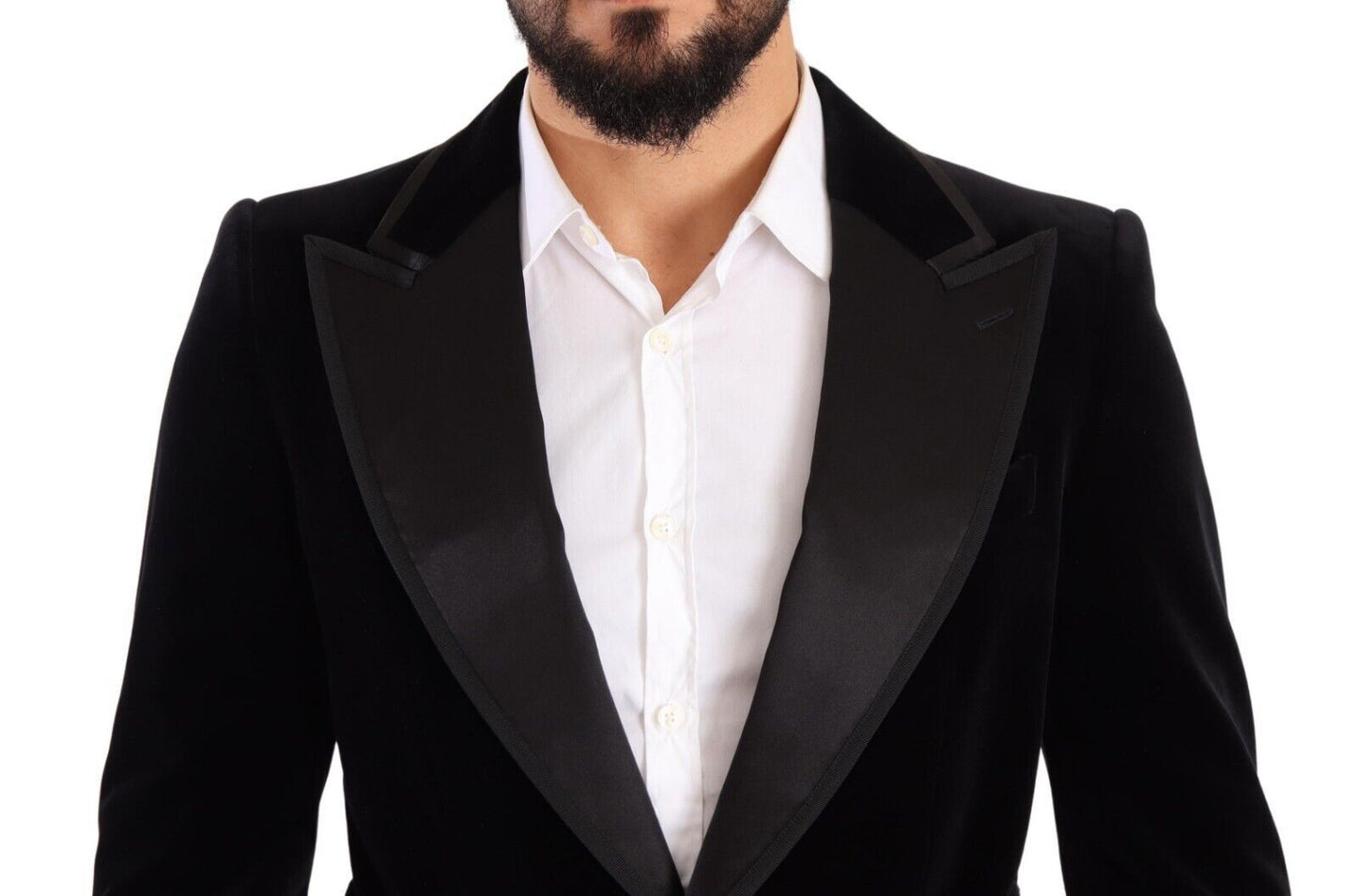 Dolce & Gabbana Black Velvet Single Breasted One Button Blazer