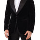 Dolce & Gabbana Black Velvet Single Breasted One Button Blazer