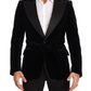 Dolce & Gabbana Black Velvet Single Breasted One Button Blazer