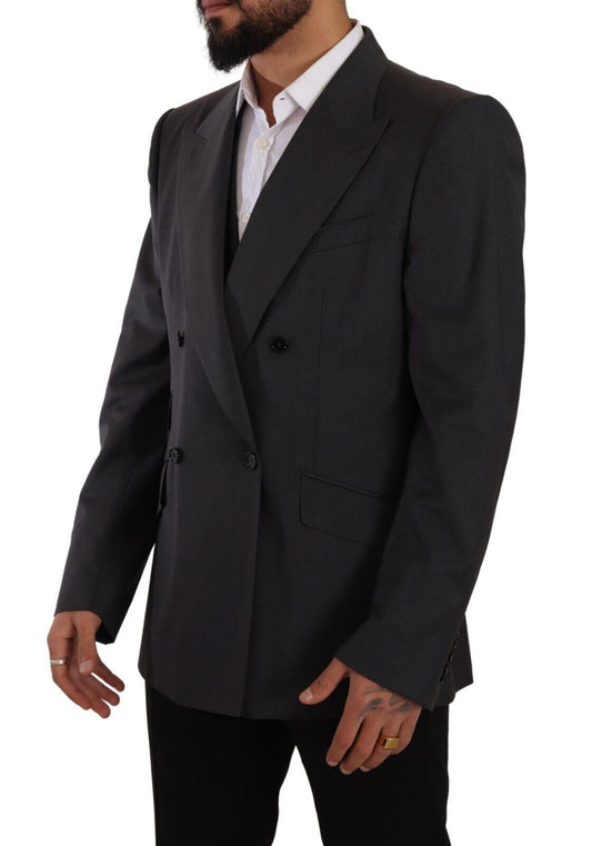 Dolce & Gabbana Gray Double Breasted 2 Piece SICILIA Blazer