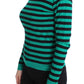 Dolce & Gabbana Elegant Green Black Striped Cashmere Silk Sweater