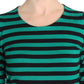 Dolce & Gabbana Elegant Green Black Striped Cashmere Silk Sweater