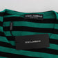 Dolce & Gabbana Elegant Green Black Striped Cashmere Silk Sweater