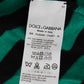 Dolce & Gabbana Elegant Green Black Striped Cashmere Silk Sweater