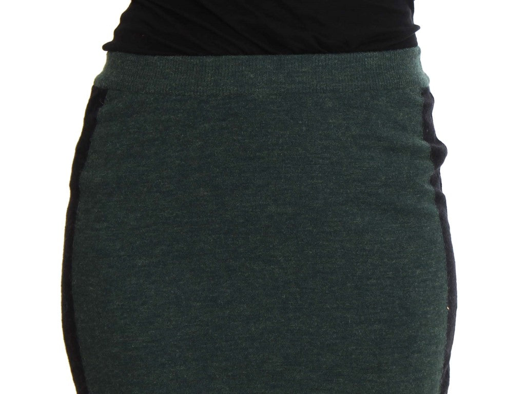 MILA SCHÖN Green Wool Blend Pencil Skirt