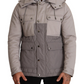 Dolce & Gabbana Gray Cotton Windbreaker Hooded Parka Jacket