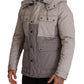 Dolce & Gabbana Gray Cotton Windbreaker Hooded Parka Jacket