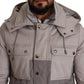 Dolce & Gabbana Gray Cotton Windbreaker Hooded Parka Jacket