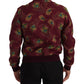 Dolce & Gabbana Red Peacock Stretch Bomber Jacket