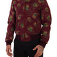 Dolce & Gabbana Red Peacock Stretch Bomber Jacket