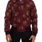 Dolce & Gabbana Red Peacock Stretch Bomber Jacket