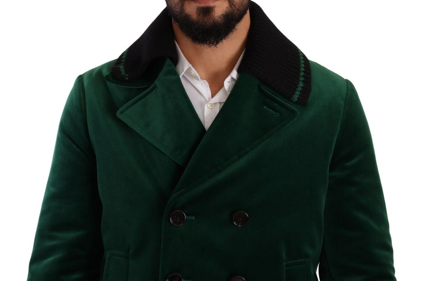 Dolce & Gabbana Green Velvet Double Breasted Jacket