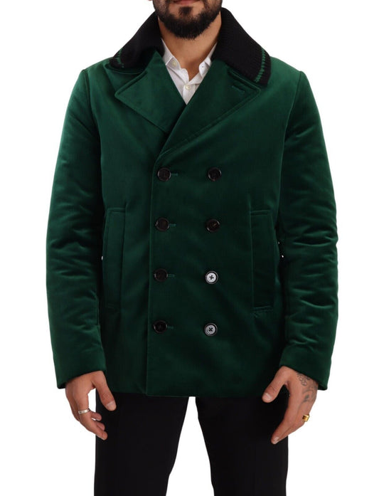 Dolce & Gabbana Green Velvet Double Breasted Jacket