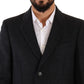 Dolce & Gabbana Dark Gray Wool Over Trench Coat Men Jacket