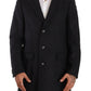 Dolce & Gabbana Dark Gray Wool Over Trench Coat Men Jacket