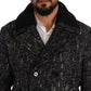 Dolce & Gabbana Black Wool Double Breasted Coat Men Jacket