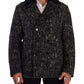 Dolce & Gabbana Black Wool Double Breasted Coat Men Jacket