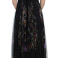 Dolce & Gabbana Black Key Print Silk Crystal Brooch Dress