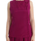 Barbara Casasola Purple Silk Sleeveless Blouse Top