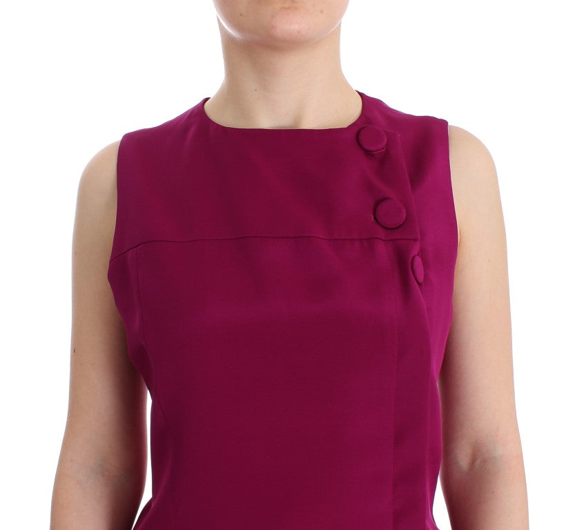 Barbara Casasola Purple Silk Sleeveless Blouse Top