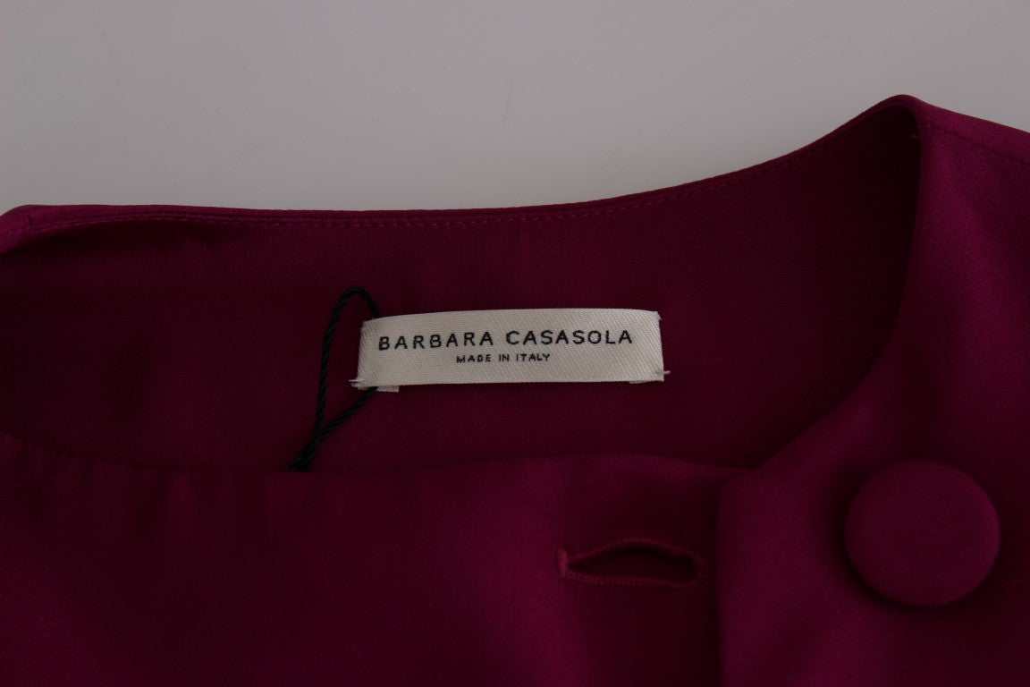 Barbara Casasola Purple Silk Sleeveless Blouse Top