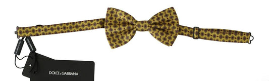 Dolce & Gabbana Yellow Pattern Silk Adjustable Neck Tie