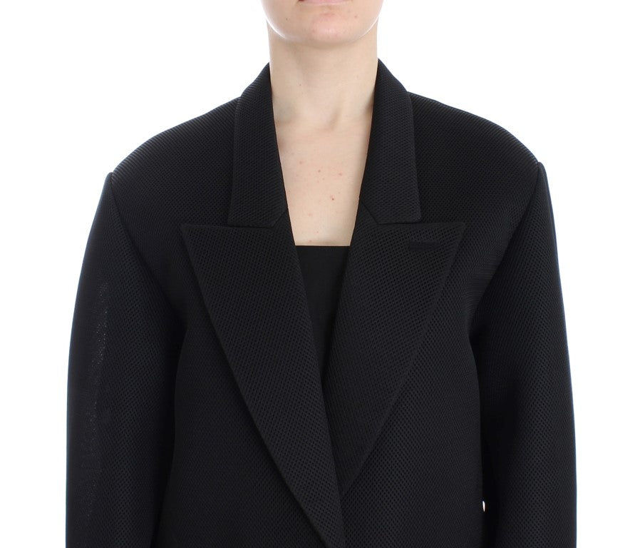 KAALE SUKTAE Black Coat Trench Long Draped Jacket Blazer