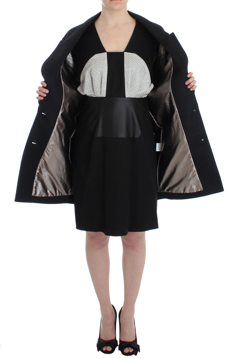 KAALE SUKTAE Black Coat Trench Long Draped Jacket Blazer