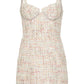 Self Portrait Cream Multicolor Boucle Sequin Embellished Sleeveless Dress